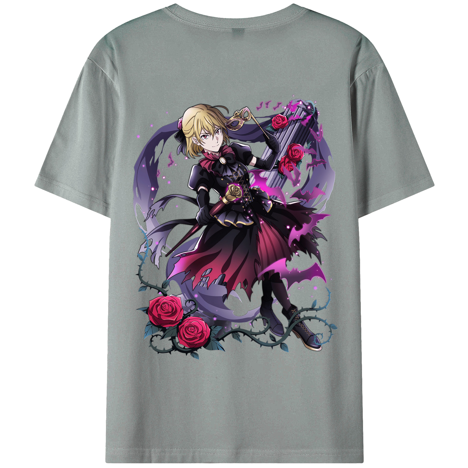 （画像用） 文豪ストレイドッグス Bungo Stray Dogs 綿100％ メンズ半袖Tシャツ（バックプリント） 通気性